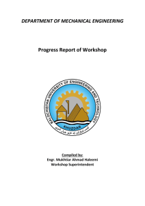 Progress Report of Workshop