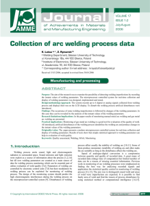 Collection of arc welding process data