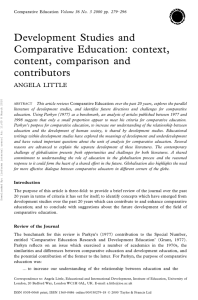 Development Studies and Comparative Education