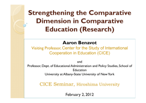 Strengthening the Comparative Dimension in Comparative Education