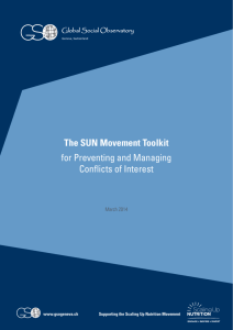 The SUN Movement Toolkit for Preventing and Managing Conflicts