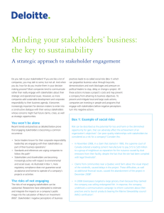 Minding your stakeholders' business: the key to