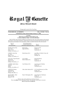 Royal Gazette - February 11, 2006