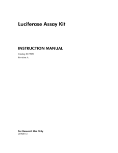 Manual: Luciferase Assay Kit