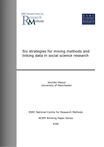 Six strategies for mixing methods and linking data in social science