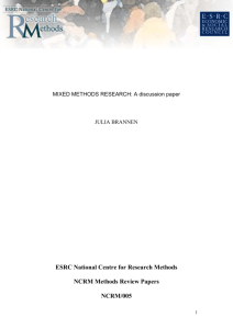 mixed methods paper - ncrm - NCRM EPrints Repository