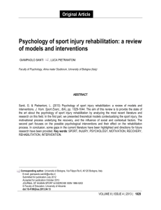 Psychology of sport injury rehabilitation