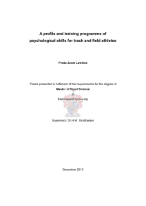 A profile and training programme of psychological skills for track and