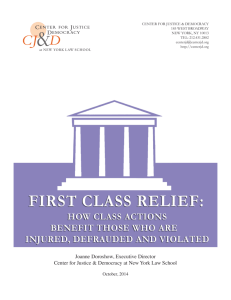 First Class Relief: How Class Actions Benefit Those Who Are Injured