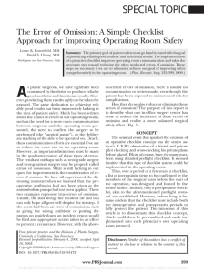 Rosenfield Paper Operating Room Safety