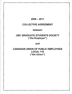 2008 - 2011 COLLECTIVE AGREEMENT between UBC