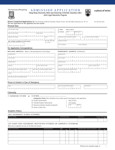 Application Form. - Faculty of Law, The University of Hong Kong