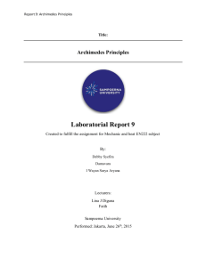 REPORT 9 Archimedes Principles