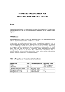 SPECIFICATION FOR PREFABRICATED VERTICAL DRAINS