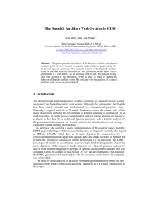 The Spanish Auxiliary Verb System in HPSG