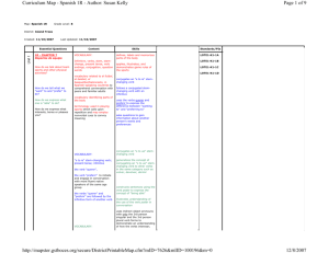 Page 1 of 9 Curriculum Map - Spanish 1R
