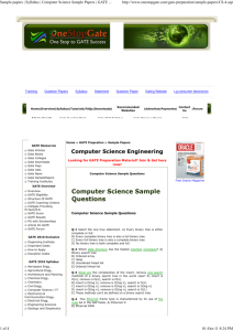 Sample papers | Syllabus | Computer Science Sample Papers | GATE