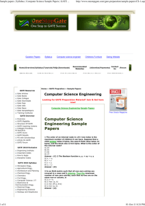 Sample papers | Syllabus | Computer Science Sample Papers | GATE