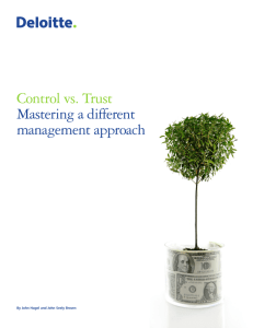 Control vs. Trust Mastering a different management approach
