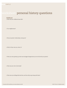 worksheet: personal history questions