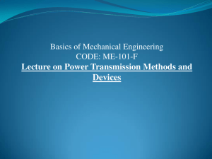 Lecture on Power Transmission Methods and Devices