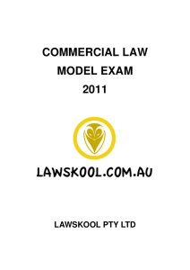 COMMERCIAL LAW MODEL EXAM 2011