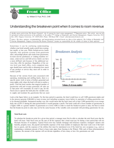 Understanding the breakeven point when it