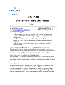 IBUS 5713 D Doing Business in the United States