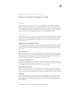 Apple Deployment Programs Device Enrollment Program Guide