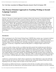 The Process Oriented Approach to Teaching Writing