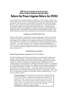 Reform the Prison Litigation Reform Act (PLRA)