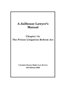 The Prison Litigation Reform Act