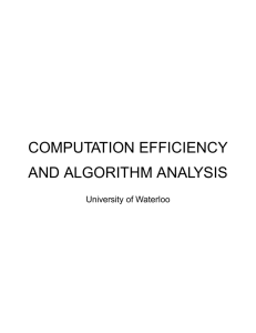computation efficiency and algorithm analysis
