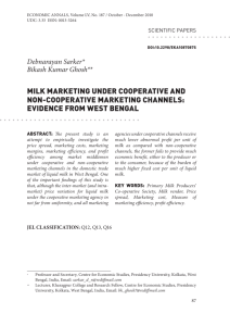 MIlK MArKetIng under cooperAtIve And non