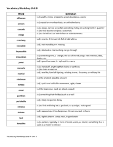 Vocabulary Workshop Unit 8 Word Definition