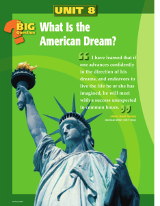 Unit 8: What Is the American Dream?