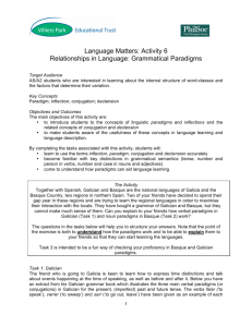 Language Matters activity 6 grammatical paradigms