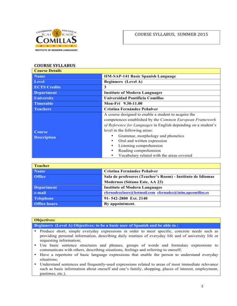 Food Production Course Syllabus