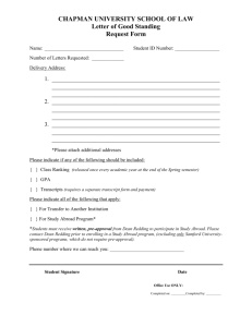 Letter of Good Standing Request Form