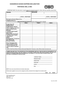 dangerous goods shippers declaration