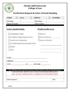 Verification Request Form - Florida Agricultural & Mechanical