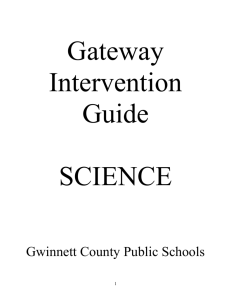 Gateway Intervention Guide - South Gwinnett High School