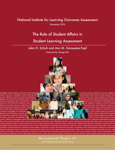 The Role of Student Affairs in Student Learning Assessment
