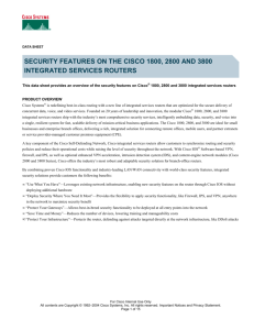 security features on Cisco® 1800, 2800 and 3800 integrated