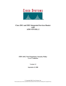 Cisco 2811 and 2821 Integrated Services Router with AIM-VPN/SSL-2