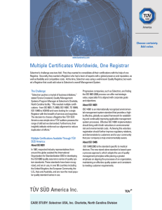 TÜV SÜD America Inc. Multiple Certificates Worldwide, One Registrar