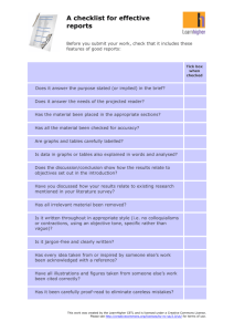 checklist for effective reports