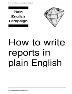 Write a Report - Plain English Campaign