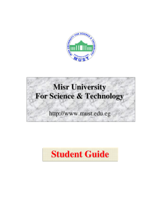 Student Guide - MUST-Misr University for Science & Technology