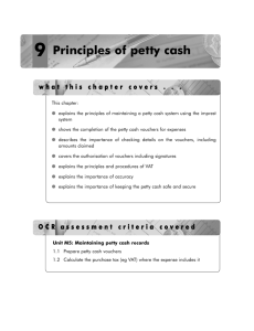 Principles of petty cash